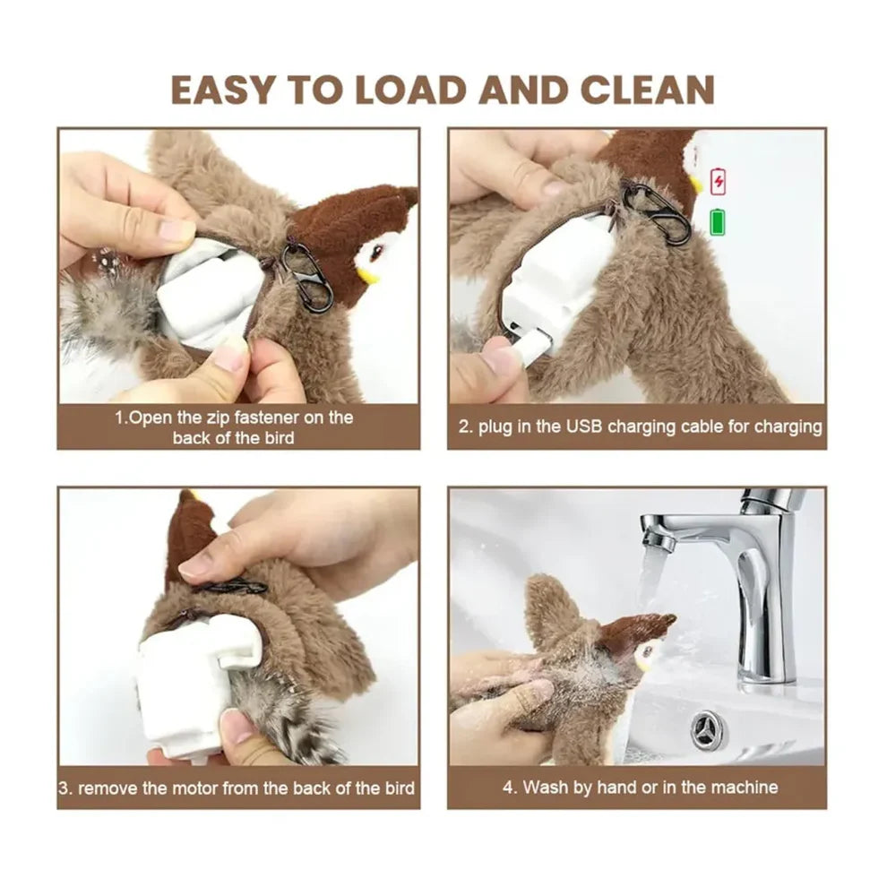 Interactive Chirping & Flapping Toy for Pets